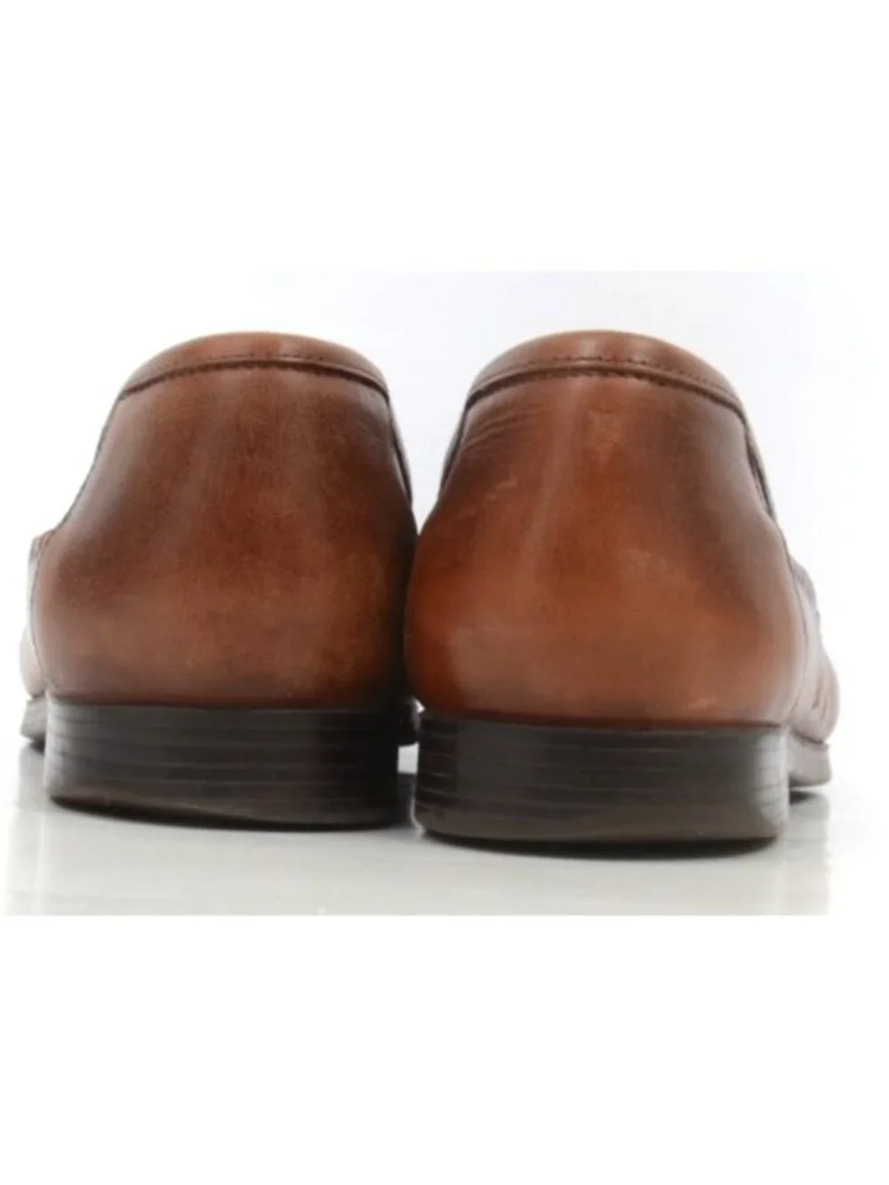 Georgio Bruntini Bartell Men's 12M Brown Leather Basket Weave Tassel Loafers